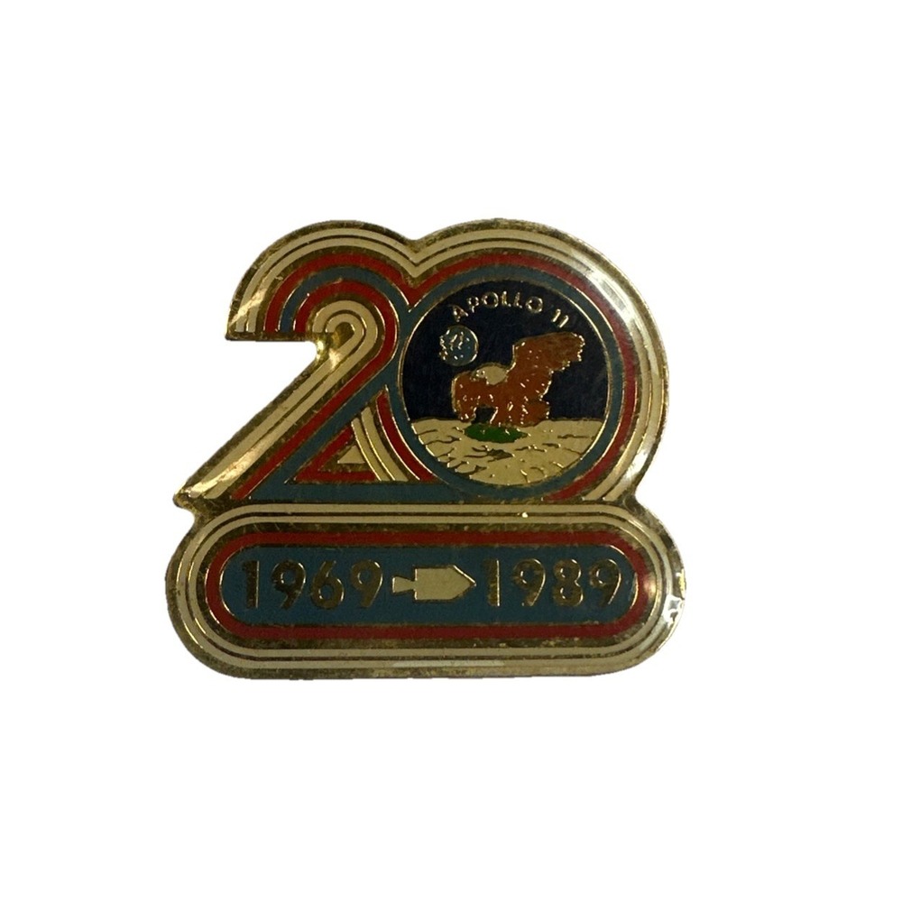 Vintage NASA Apollo 11 20th Anniversary of the First  Manned Lunar Landing Pin